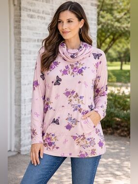 LuLaRoe Amber Breast Cancer Awareness Hoodie 2XL